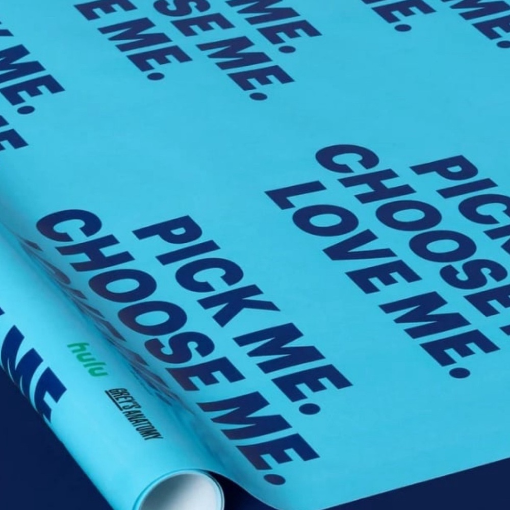 Grey's Anatomy Pick Me. Choose Me. Love Me. Wrapping Paper
